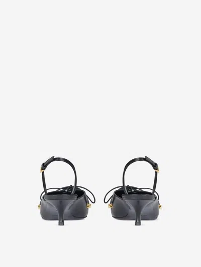 Givenchy Lace-up Slingbacks In Leather In Black