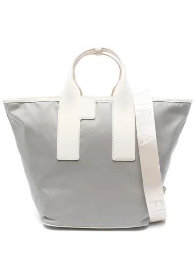 Furla Piuma M Tote Nylon Handbag Ash Color