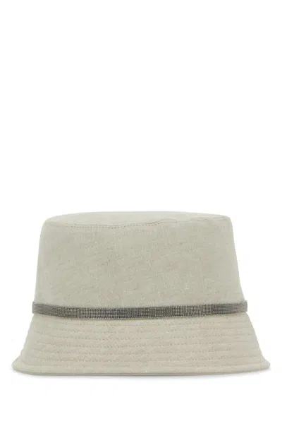 Brunello Cucinelli Beige Monili-embellished Bucket Hat