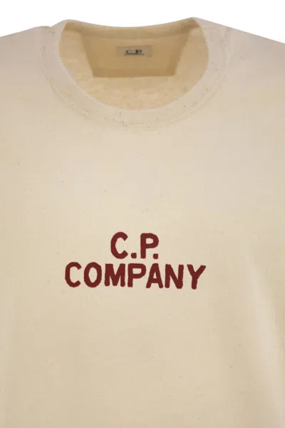 C.p. Company C.p.company Natural Jersey T-shirt With Logo In Neutral