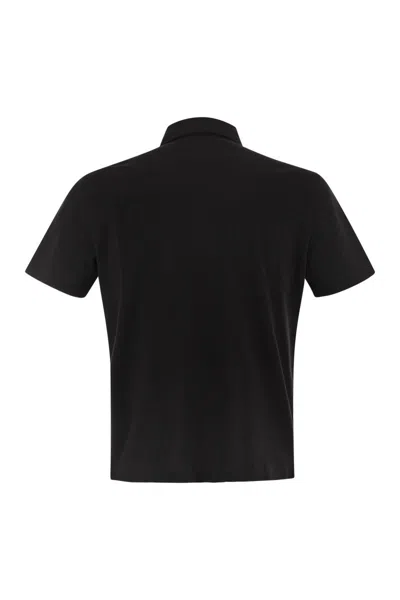 C.p. Company Collared Polo Shirt Short Sleeves In Black