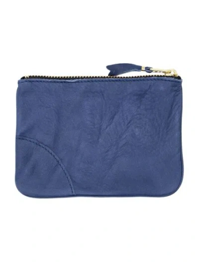 Comme Des Garçons Wallet Leather Logo Zip Up Wallet
