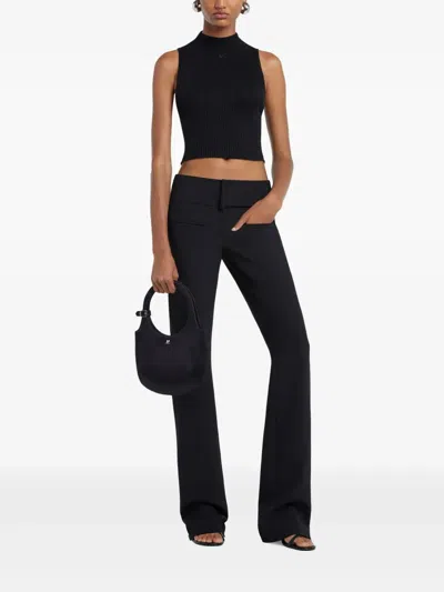 Courrèges Mockneck Light Rib Cropped Top