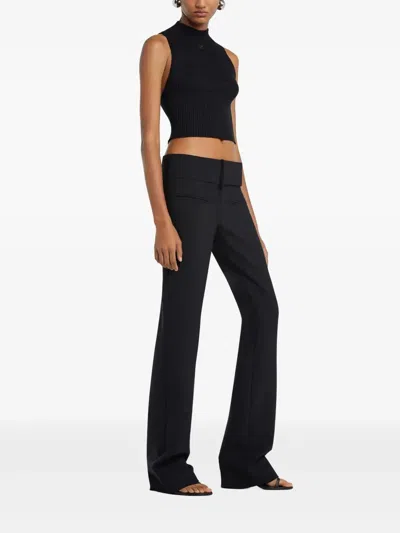 Courrèges Mockneck Light Rib Cropped Top