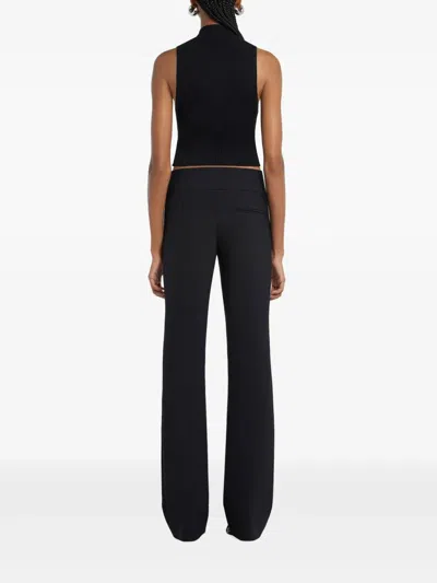 Courrèges Mockneck Light Rib Cropped Top