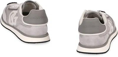 Dolce & Gabbana Man Grey Suede And Mesh Dg Aria Sneakers