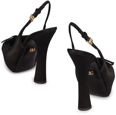 Dolce & Gabbana Satin Slingback Platform Shoes