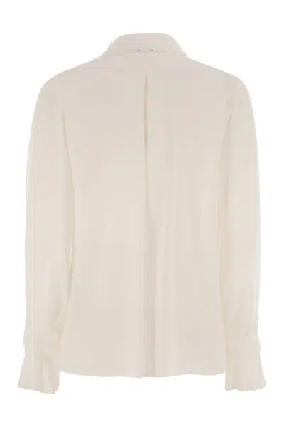 Elisabetta Franchi Georgette Shirt With Floral Embroidery