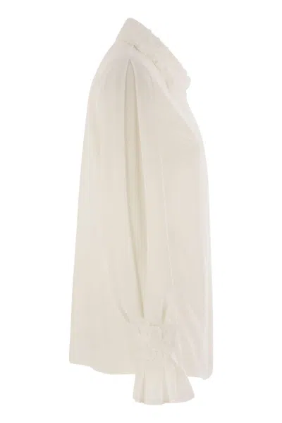 Elisabetta Franchi Georgette Shirt With Floral Embroidery