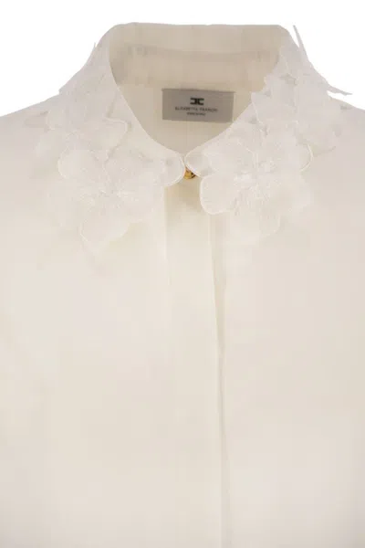 Elisabetta Franchi Georgette Shirt With Floral Embroidery