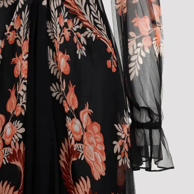 Etro Floral Silk Chiffon Long-sleeved Midi Dress