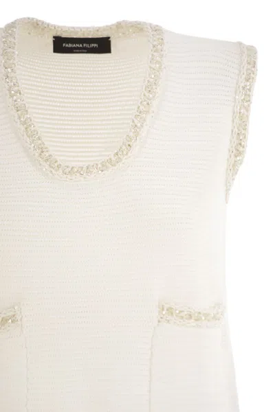 Fabiana Filippi Knitted Mini Dress With Sequin Edging