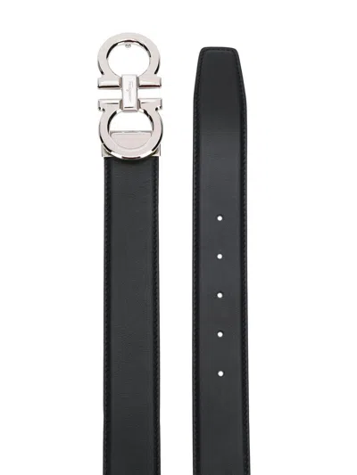 Ferragamo Reversible Belt With Polished Gancini Buckle