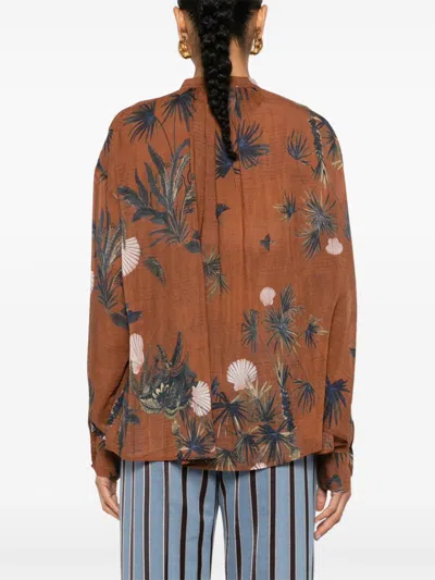 Forte Forte Mix-print Semi-sheer Shirt