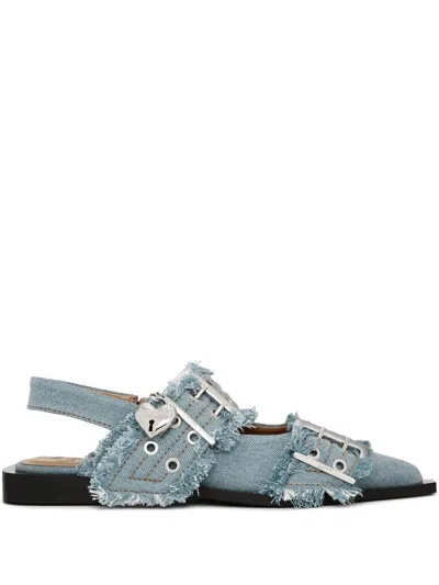 Ganni Feminine Denim Ballet Flats