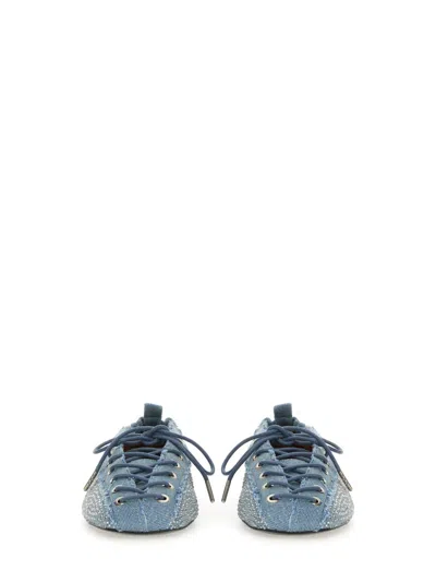 Shop Ganni Eyelets Ballerina Flat Shoes