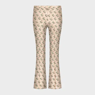 Giambattista Valli Floral-jacquard Cropped Flared Trousers