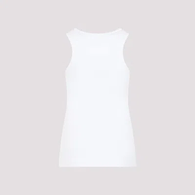 Givenchy Women's White Logo-plaque Cropped Ribbed Cotton-jersey Tank Top