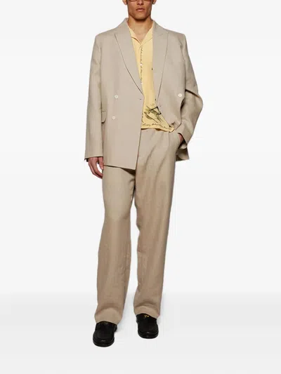 Bode Linen Double-breasted Blazer