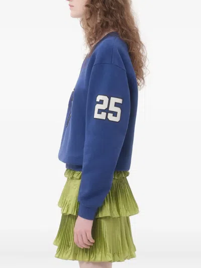 Valentino Blue Cotton "v" College Sweatshirt