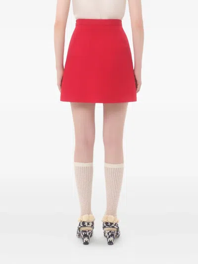 Valentino High Waist Skirt Heart-shaped Buttons