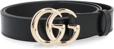Gucci Polished Leather Belt With Iconic Double G Buckle
