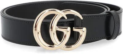 Gucci Polished Leather Belt With Iconic Double G Buckle
