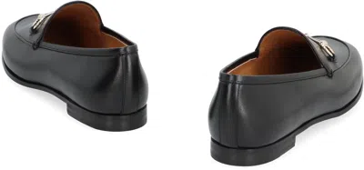 Gucci Polished Black Leather Loafers With Gold-tone Hardware