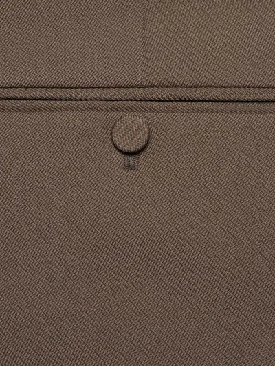 Gucci Mud Wool Cropped Cut Pant