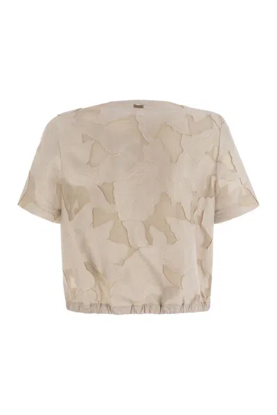Herno Women Floral Jacquard And New Techno Taffeta Top