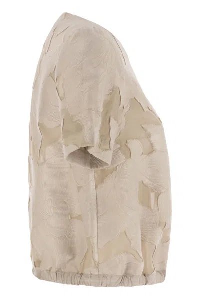 Herno Women Floral Jacquard And New Techno Taffeta Top