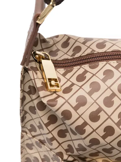 Gherardini Geometric Pattern Shoulder Bag With Adjustable Strap In Neutral