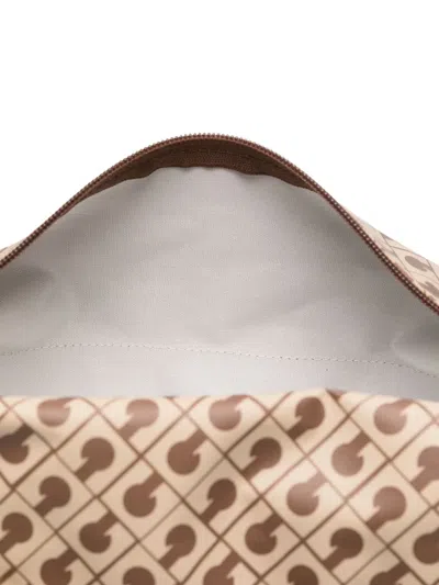 Gherardini Geometric Pattern Shoulder Bag With Adjustable Strap In Neutral