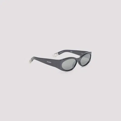 Jacquemus Oval-shaped Grey Acetate Sunglasses