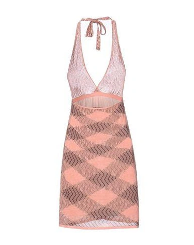 Shop Missoni Short Dress In Salmon Pink