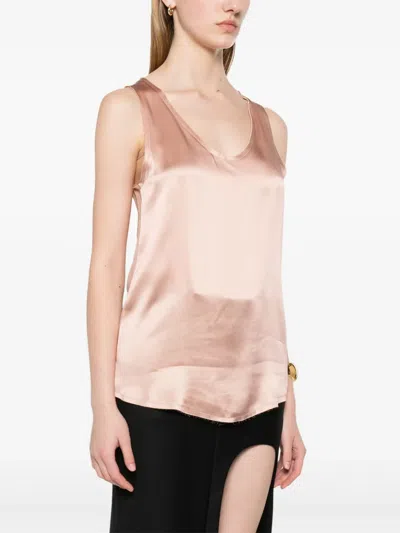 Balmain Silk-crepe Top In Pink