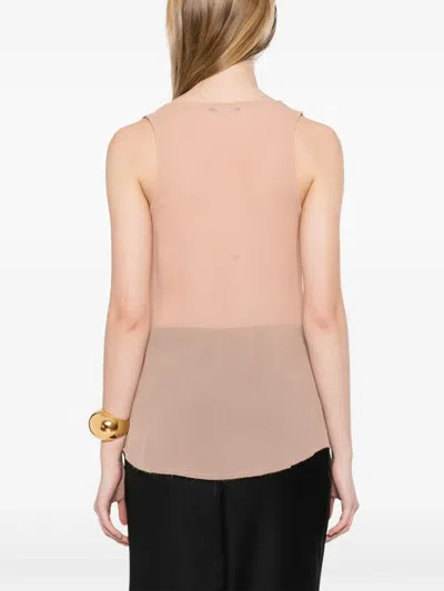 Balmain Silk-crepe Top In Pink