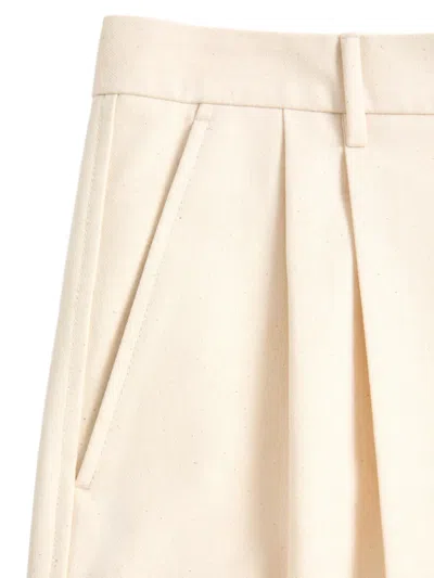 Valentino Butter-coloured Bermuda Shorts With Turn-ups In Neutral