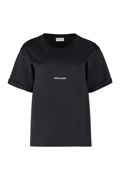 Saint Laurent Logo Print Crewneck T-shirt