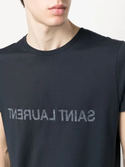 Saint Laurent Reverse Logo T-shirt In Black