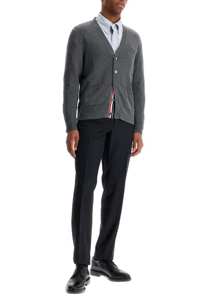 Thom Browne Light Blue Shirt With Button-down Collar And Striped Rwb Detail On The Rear