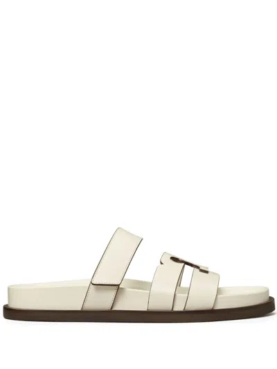 Shop Tory Burch Ivory Leather Ines Sport Slippers
