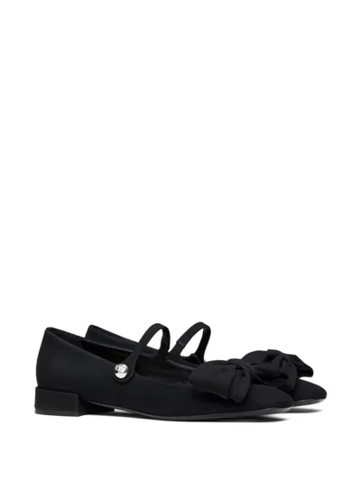 Valentino Satin Bow Mary Jane Ballerina Flats