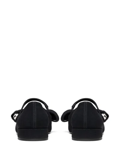 Valentino Satin Bow Mary Jane Ballerina Flats