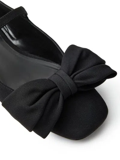 Valentino Satin Bow Mary Jane Ballerina Flats