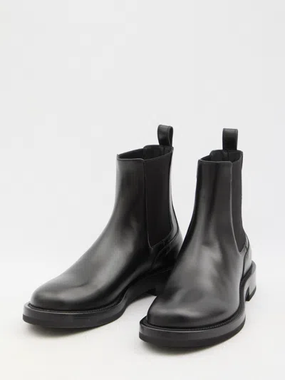Valentino Garavani Black Leather Rockstud Ankle Boots