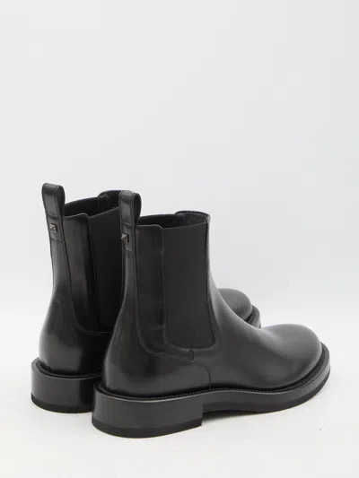 Valentino Garavani Black Leather Rockstud Ankle Boots