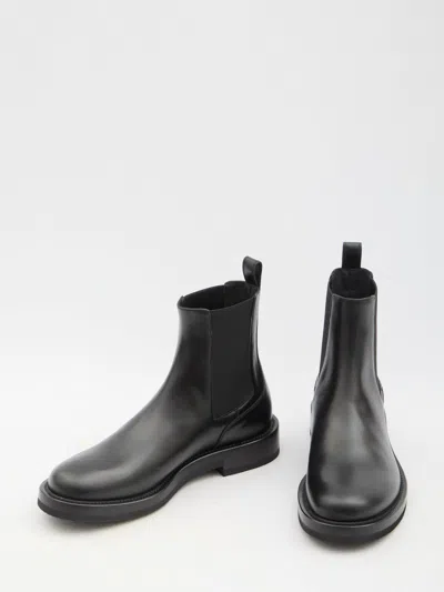 Valentino Garavani Black Leather Rockstud Ankle Boots