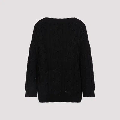 Valentino Off-shoulder Cable Wool Sweater