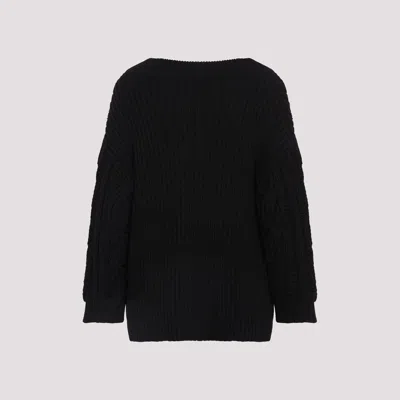 Valentino Off-shoulder Cable Wool Sweater